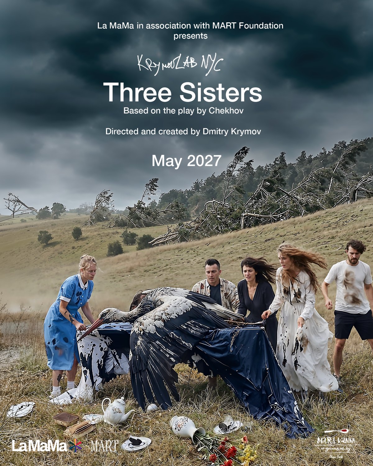 Three Sisters, based on the play by Chekhov, directed and created by Dmitry Krymov. La MaMa, May 2027.